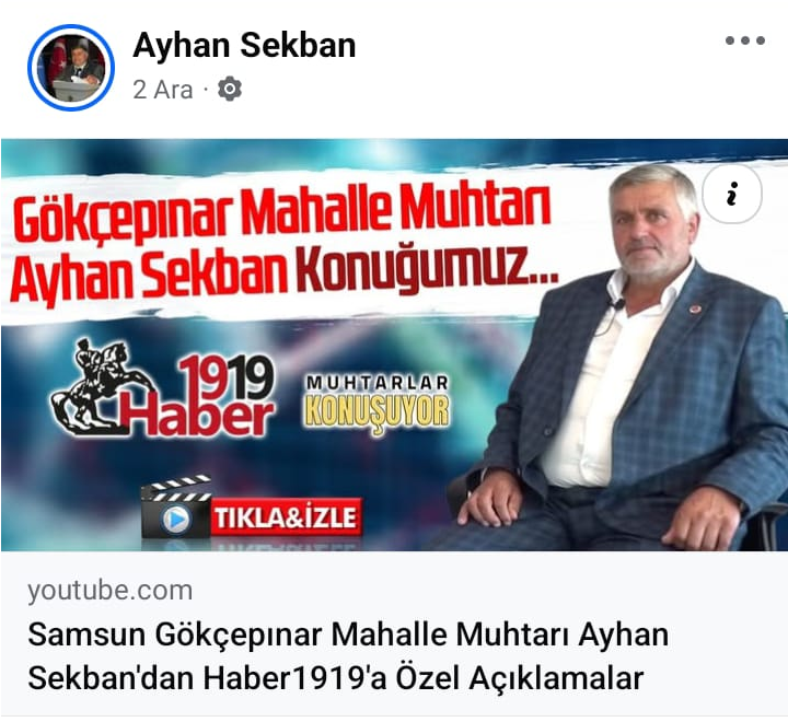 Gökçepınar muhtarı Ayhan sekban dan haber19 a açıklamalar